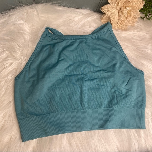 Two Z by Zella Sports Bras Size Large Teal Blue Green and Light Mint Green - Picture 2 of 6